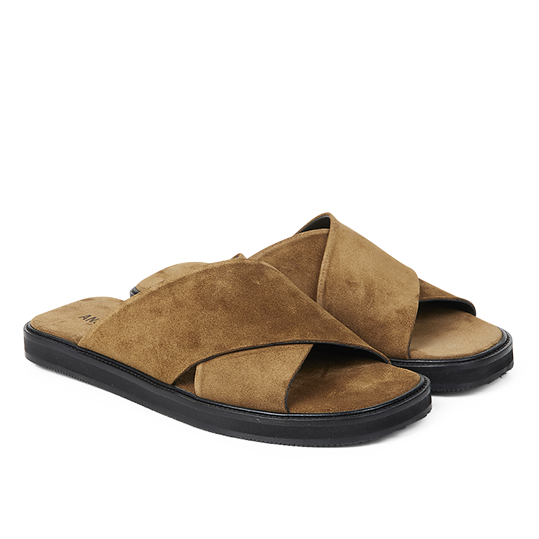 Slip-on kryds lædersandal