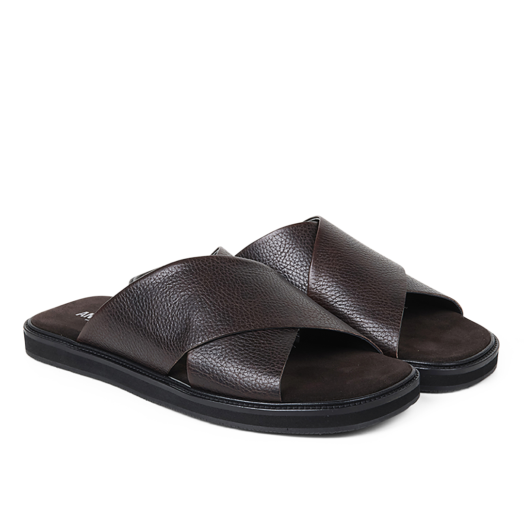 Slip-on kryds lædersandal