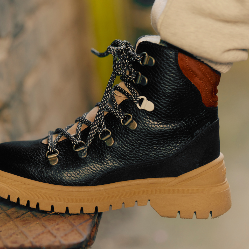 Colourblock TEX-snørestøvle med kontrast eyelet